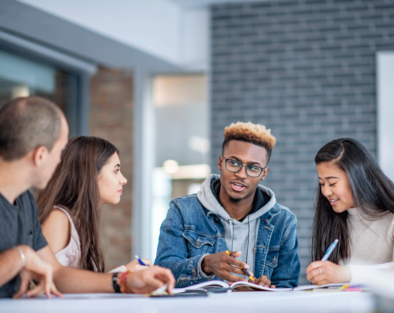 Group study with four students